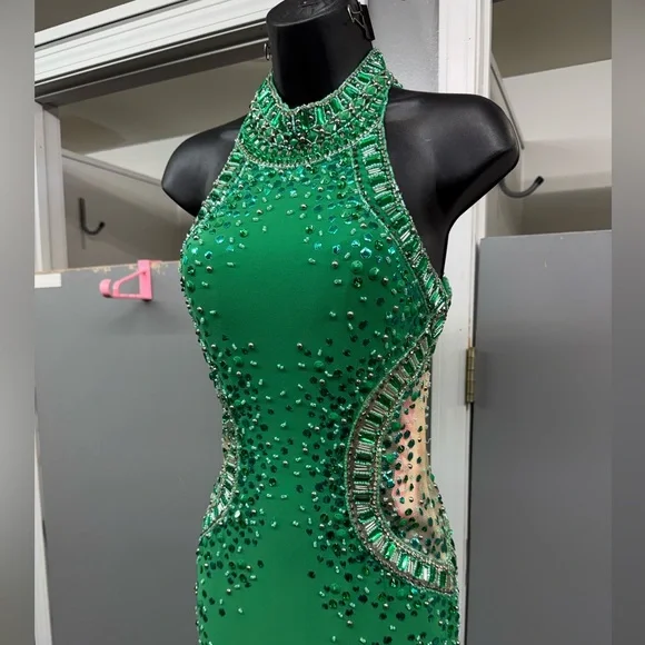 MORI LEE SZ-0 98045 GREEN PROM/PAGENT/FORMAL DRESS